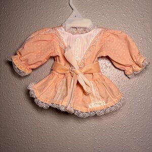 Vintage Cabbage Patch Kid CPK PEACH & WHITE DRESS Fashion Outfit